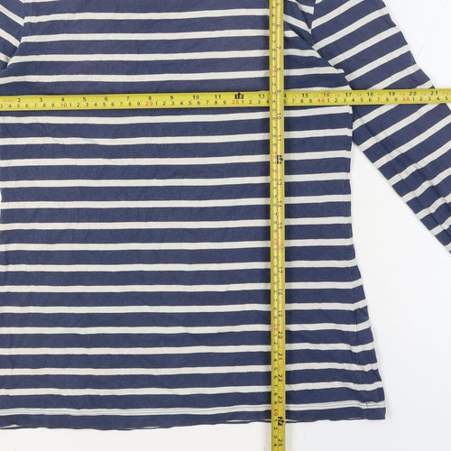 Seasalt Women Blue UK 10 Organic Cotton Breton Striped Sailor Jersey Top