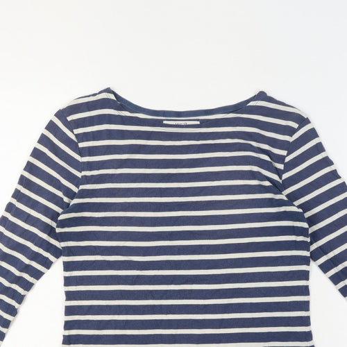 Seasalt Women Blue UK 10 Organic Cotton Breton Striped Sailor Jersey Top