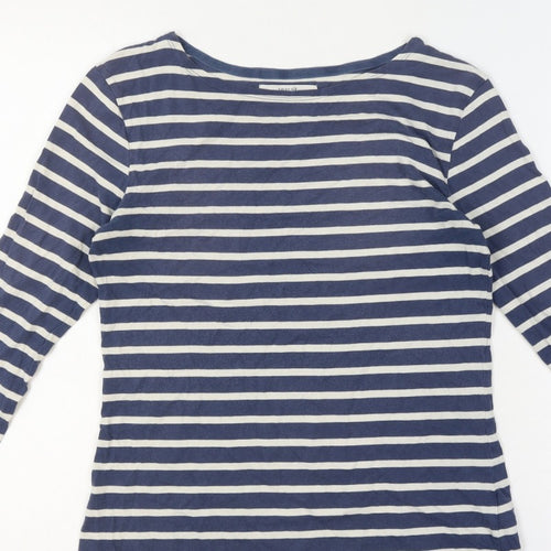 Seasalt Women Blue UK 10 Organic Cotton Breton Striped Sailor Jersey Top