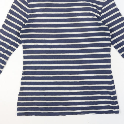Seasalt Women Blue UK 10 Organic Cotton Breton Striped Sailor Jersey Top