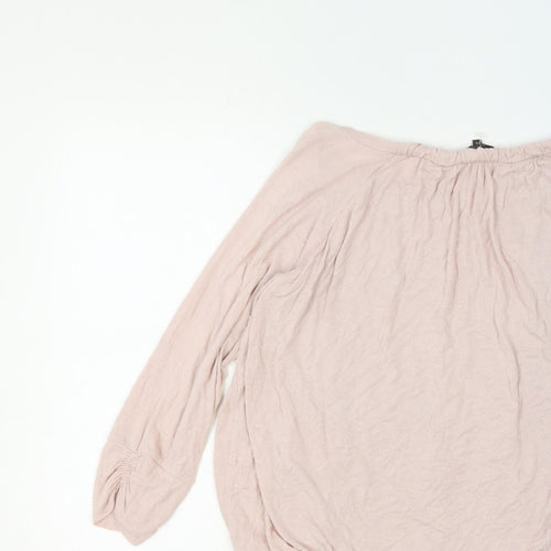 Phase Eight Women Pink XL Off Shoulder Long Sleeve Tunic Blouse