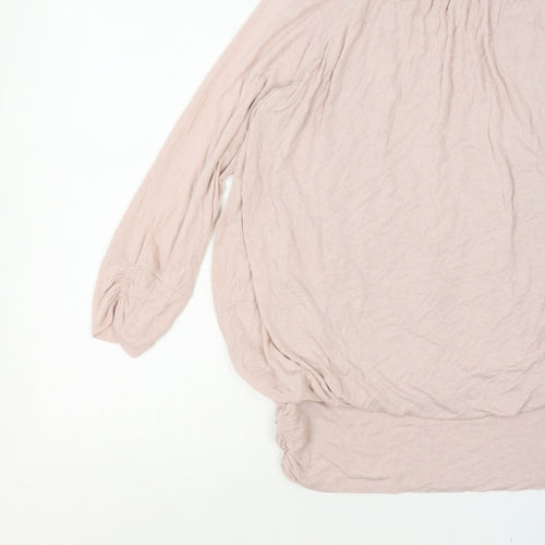 Phase Eight Women Pink XL Off Shoulder Long Sleeve Tunic Blouse