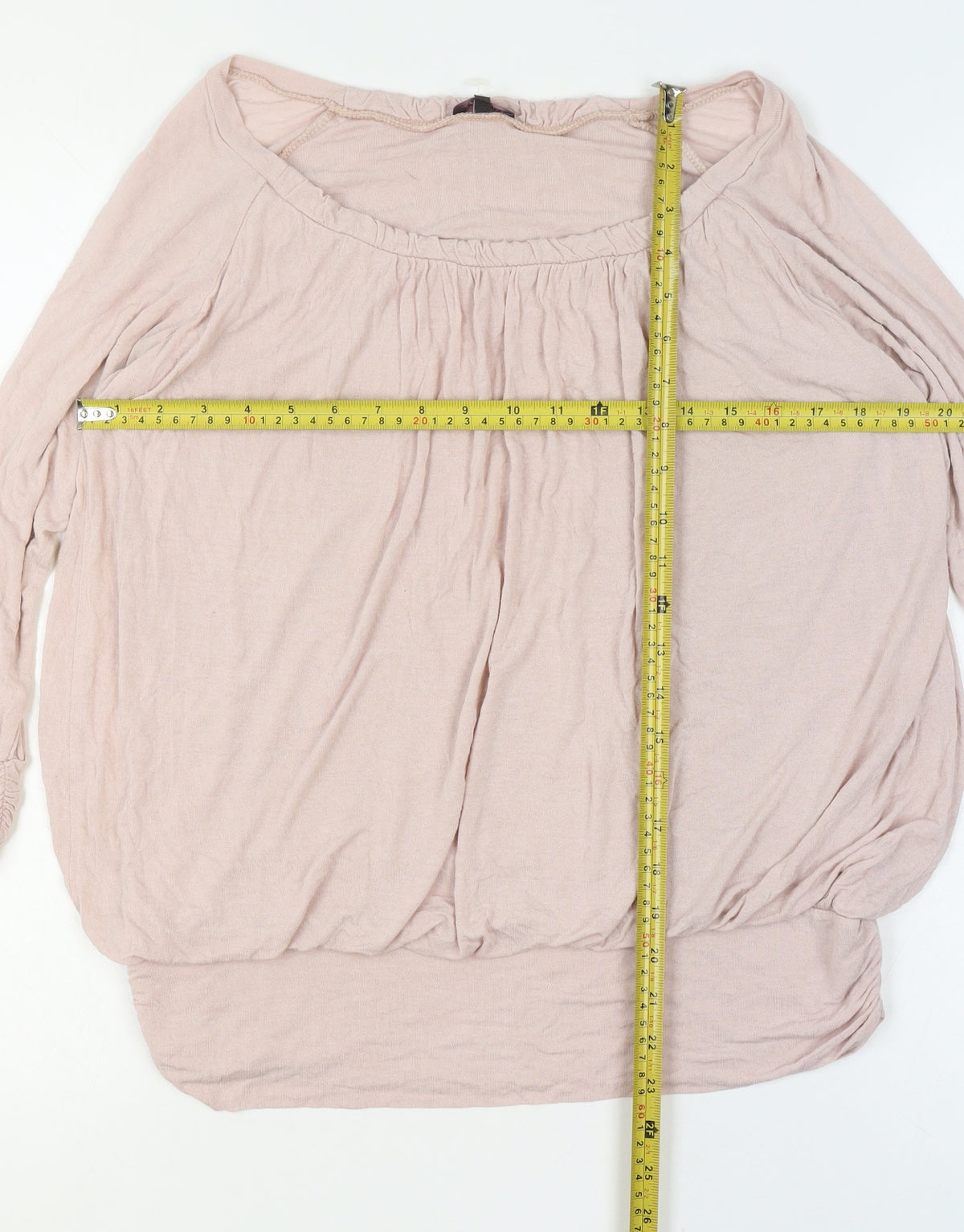 Phase Eight Women Pink XL Off Shoulder Long Sleeve Tunic Blouse