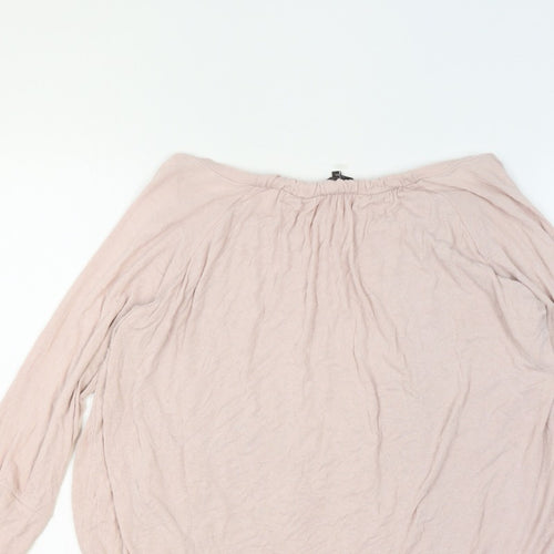 Phase Eight Women Pink XL Off Shoulder Long Sleeve Tunic Blouse