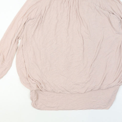 Phase Eight Women Pink XL Off Shoulder Long Sleeve Tunic Blouse