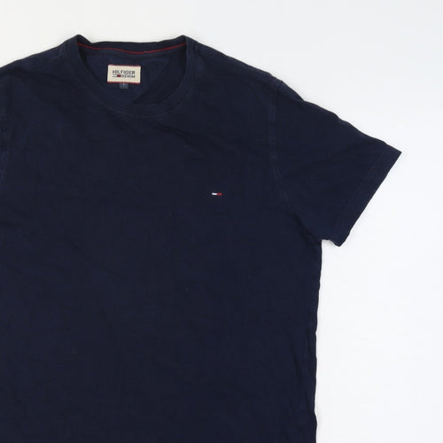 Hilfiger Denim Men’s Blue L Classic Logo Crew Neck T-Shirt