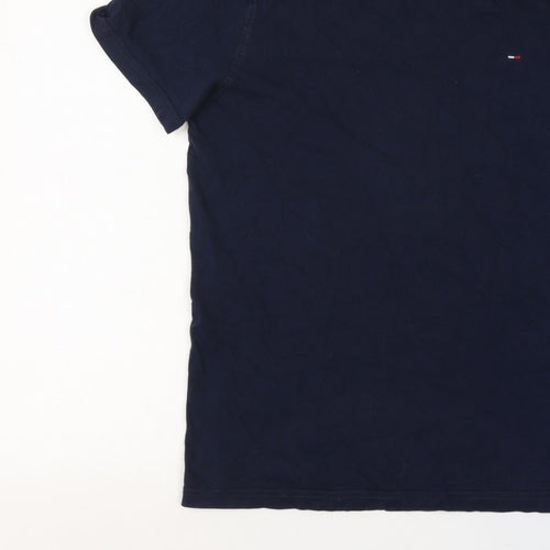 Hilfiger Denim Men’s Blue L Classic Logo Crew Neck T-Shirt