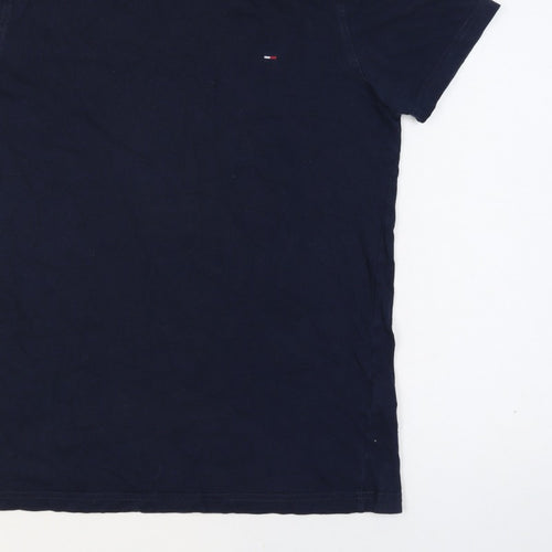 Hilfiger Denim Men’s Blue L Classic Logo Crew Neck T-Shirt