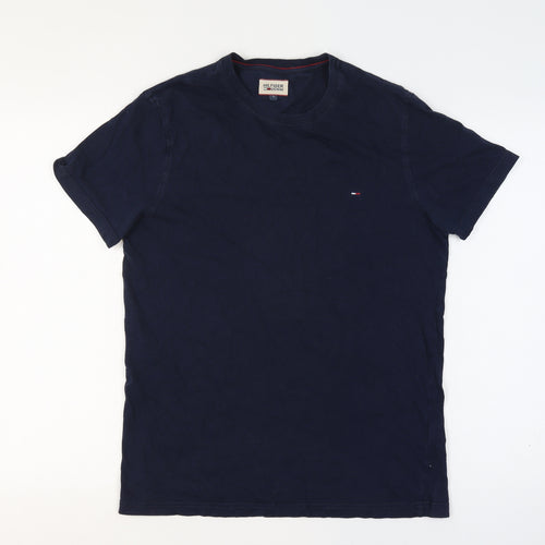 Hilfiger Denim Men’s Blue L Classic Logo Crew Neck T-Shirt