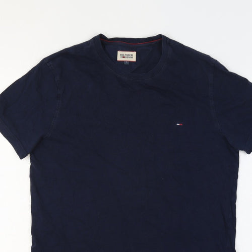 Hilfiger Denim Men’s Blue L Classic Logo Crew Neck T-Shirt