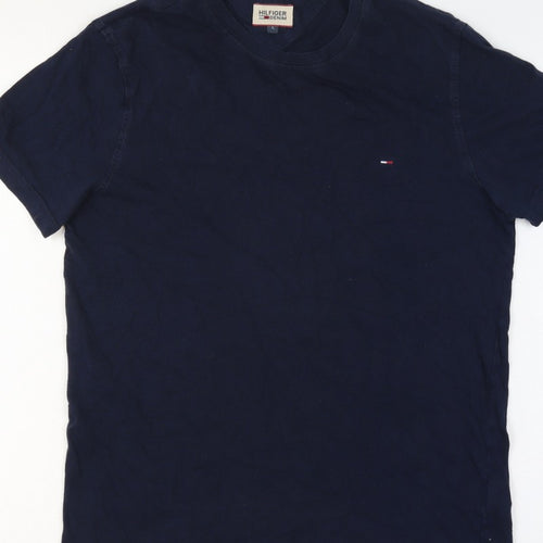Hilfiger Denim Men’s Blue L Classic Logo Crew Neck T-Shirt