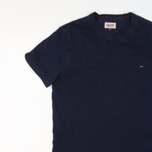 Hilfiger Denim Men’s Blue L Classic Logo Crew Neck T-Shirt