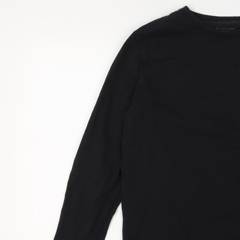 Additional view of AllSaints Men’s Black Medium Oversized Long Sleeve Crew Neck T-Shirt