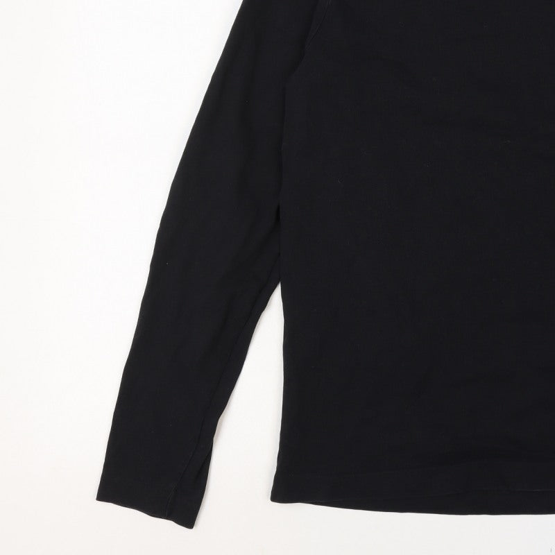 Additional view of AllSaints Men’s Black Medium Oversized Long Sleeve Crew Neck T-Shirt
