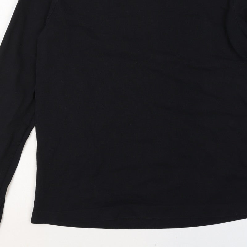 Additional view of AllSaints Men’s Black Medium Oversized Long Sleeve Crew Neck T-Shirt