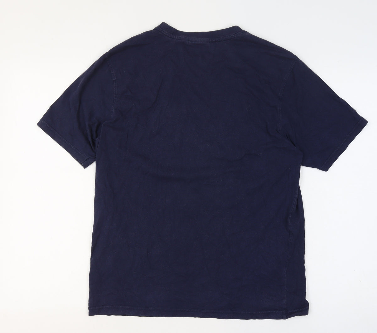 FILA Men's Blue L Logo Graphic Crew Neck Short Sleeve Cotton T-Shirt