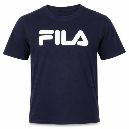 FILA Men's Blue L Logo Graphic Crew Neck Short Sleeve Cotton T-Shirt