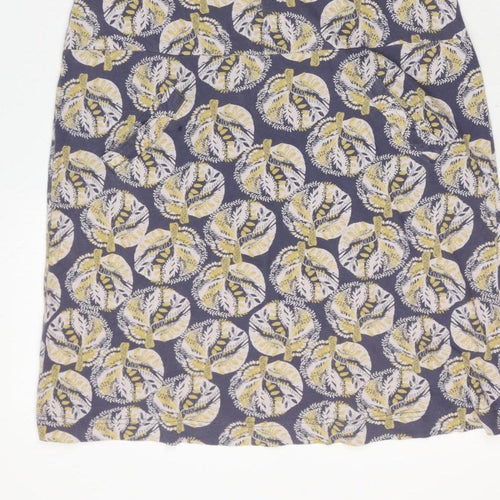 White Stuff Women’s Blue Yellow Floral Shift Dress UK 10 Short Sleeve
