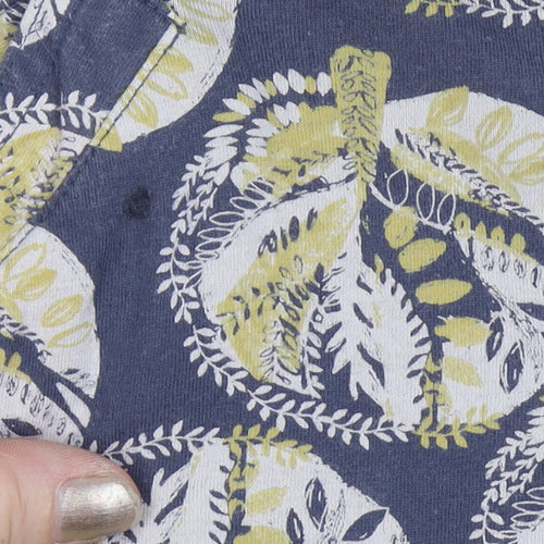 White Stuff Women’s Blue Yellow Floral Shift Dress UK 10 Short Sleeve