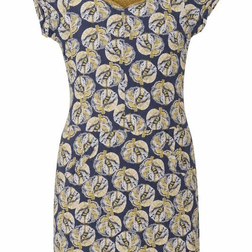 White Stuff Women’s Blue Yellow Floral Shift Dress UK 10 Short Sleeve
