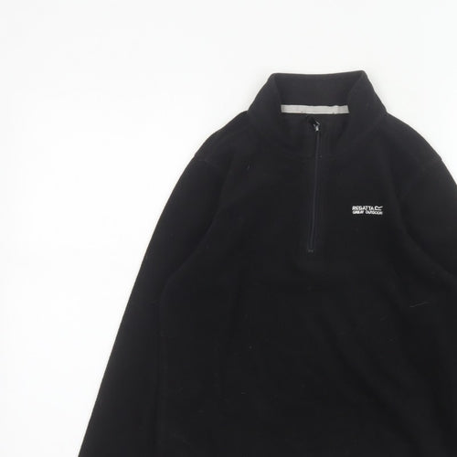 Regatta Boys Black 11-12 Years 1/4 Zip Fleece Pullover Sweatshirt