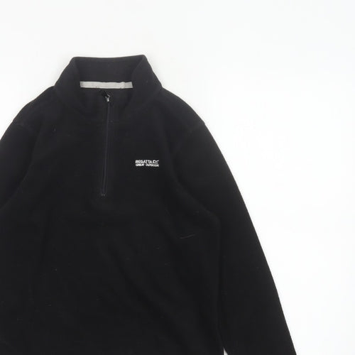 Regatta Boys Black 11-12 Years 1/4 Zip Fleece Pullover Sweatshirt