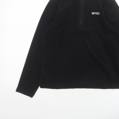 Regatta Boys Black 11-12 Years 1/4 Zip Fleece Pullover Sweatshirt