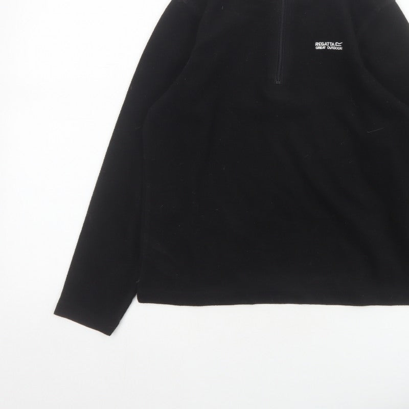 Regatta Boys Black 11-12 Years 1/4 Zip Fleece Pullover Sweatshirt