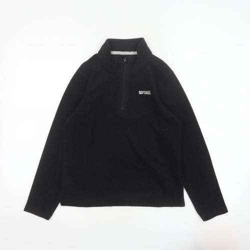 Regatta Boys Black 11-12 Years 1/4 Zip Fleece Pullover Sweatshirt