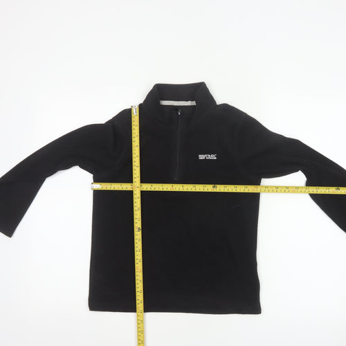 Regatta Boys Black 11-12 Years 1/4 Zip Fleece Pullover Sweatshirt