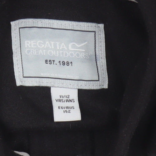 Regatta Boys Black 11-12 Years 1/4 Zip Fleece Pullover Sweatshirt