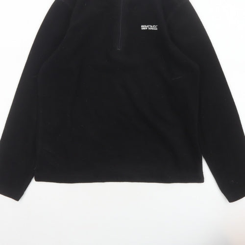 Regatta Boys Black 11-12 Years 1/4 Zip Fleece Pullover Sweatshirt