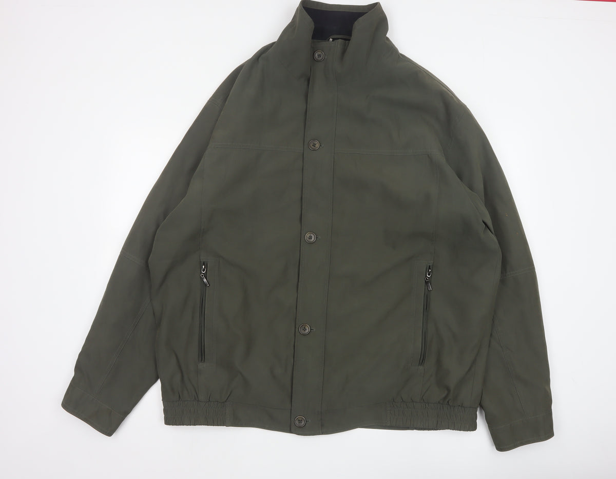 EWM Pure Classics Men's Green 2XL Basic Jacket Button Zip Pockets