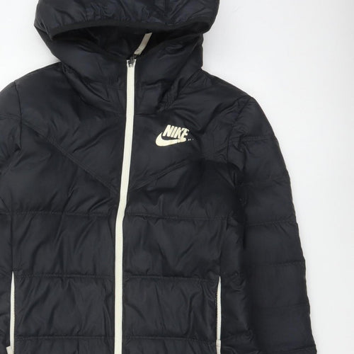 Nike Women’s Black XS Long Hooded Down Puffer Coat