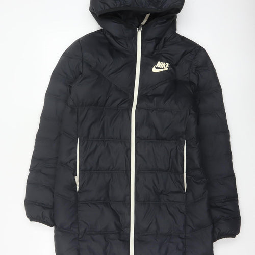 Nike Women’s Black XS Long Hooded Down Puffer Coat