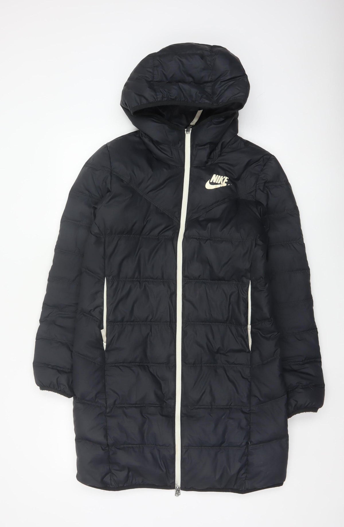 Nike Women’s Black XS Long Hooded Down Puffer Coat