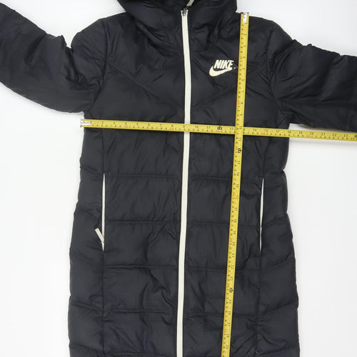 Nike Women’s Black XS Long Hooded Down Puffer Coat