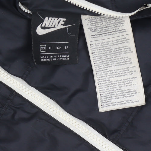 Nike Women’s Black XS Long Hooded Down Puffer Coat