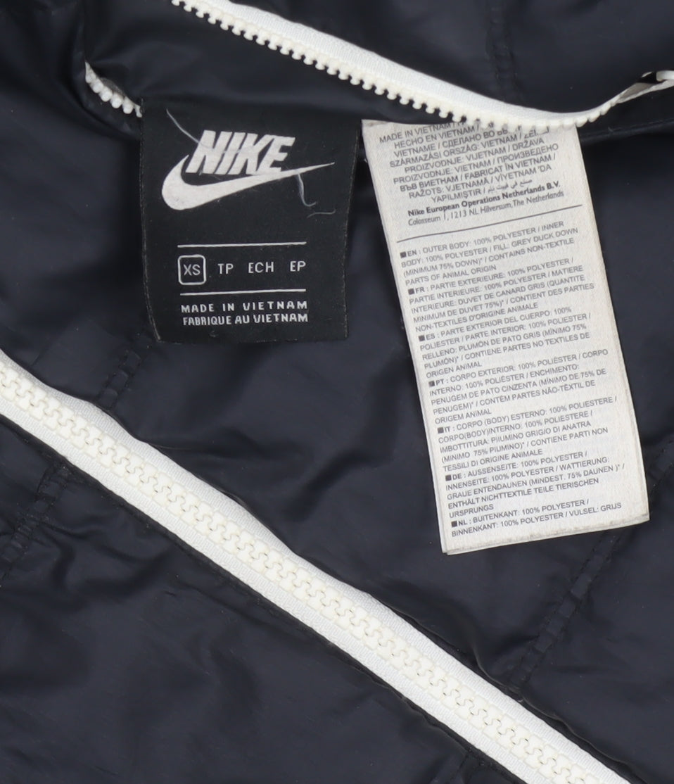 Nike Women’s Black XS Long Hooded Down Puffer Coat