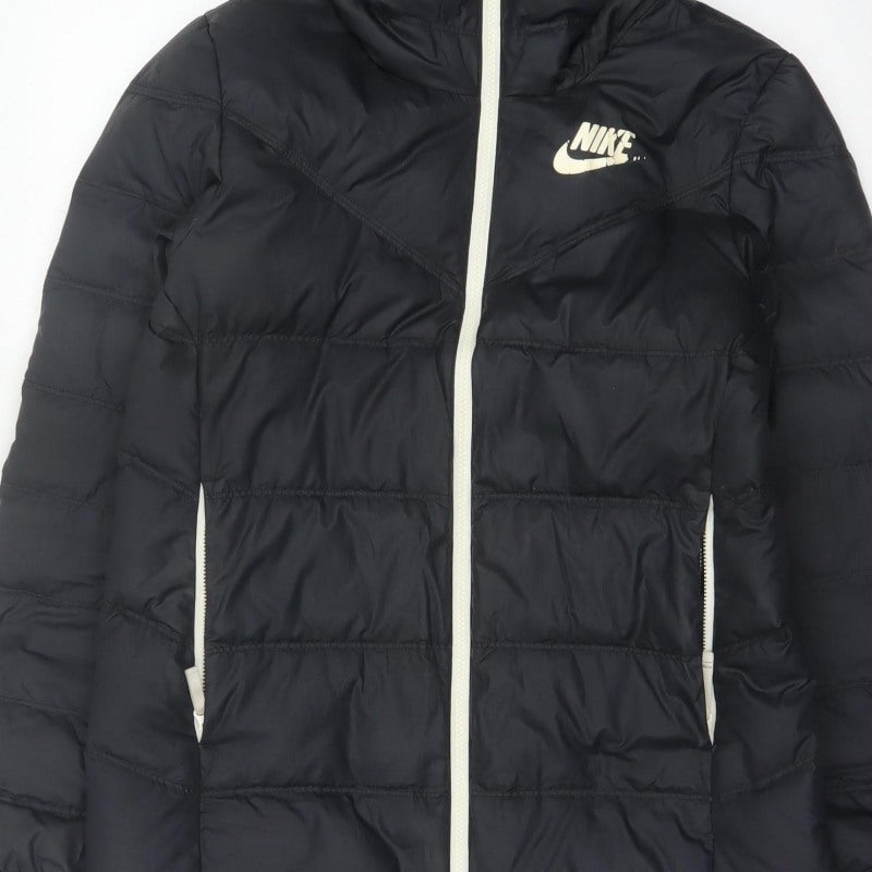 Nike Women’s Black XS Long Hooded Down Puffer Coat