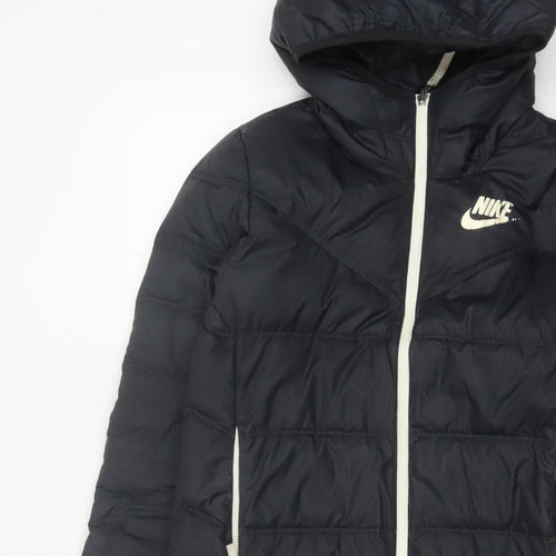 Nike Women’s Black XS Long Hooded Down Puffer Coat