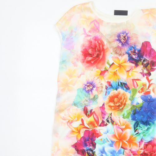 Wallis Women Multicoloured UK 8 Floral Short Sleeve Blouse Top