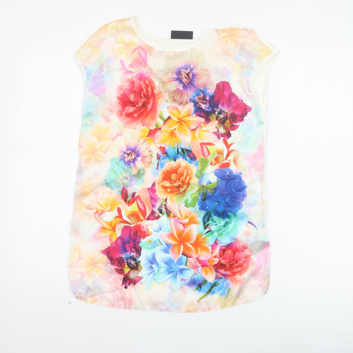 Wallis Women Multicoloured UK 8 Floral Short Sleeve Blouse Top