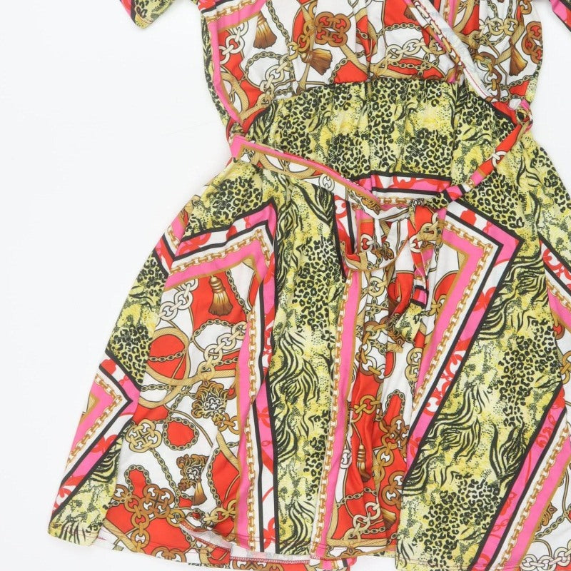 Pink Clove Women Multicoloured Animal Print Skater Dress UK 20