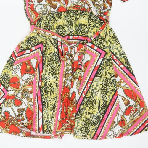 Pink Clove Women Multicoloured Animal Print Skater Dress UK 20