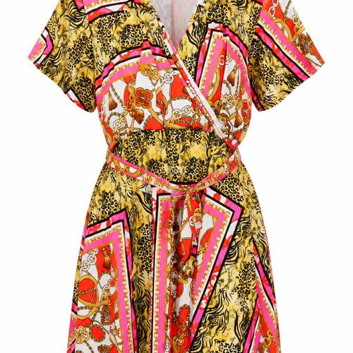 Pink Clove Women Multicoloured Animal Print Skater Dress UK 20
