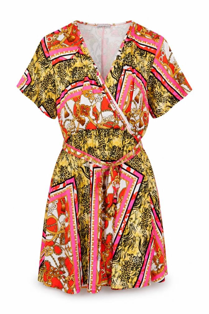 Pink Clove Women Multicoloured Animal Print Skater Dress UK 20