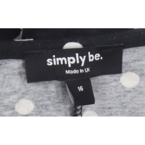Simply Be Women Black Polka Dot UK 16 Fit & Flare Knee Dress