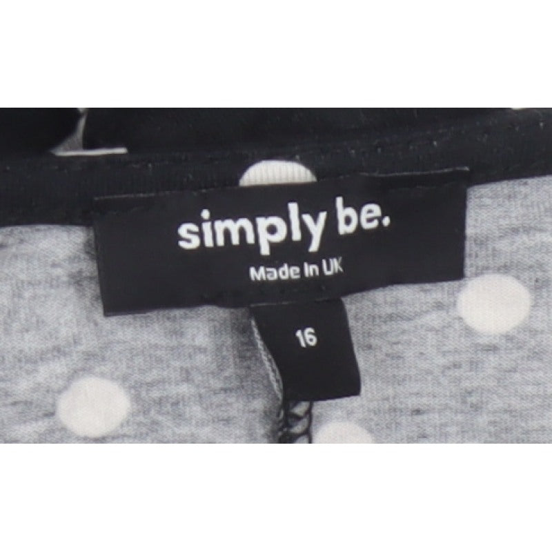 Simply Be Women Black Polka Dot UK 16 Fit & Flare Knee Dress