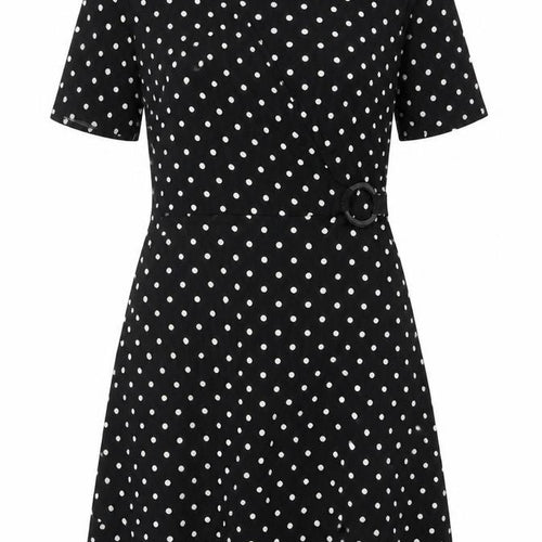 Simply Be Women Black Polka Dot UK 16 Fit & Flare Knee Dress